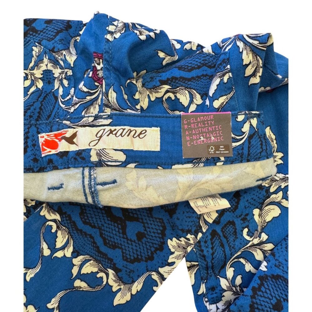 Gxane Junior Skinny Jeans Size 3 Blue & White Floral Pattern - Picture 5 of 7
